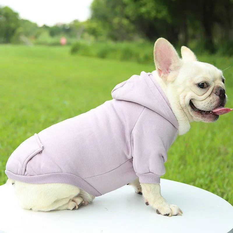 Winter Dog Hoodie Sweatshirts with Pockets Warm Dog Clothes