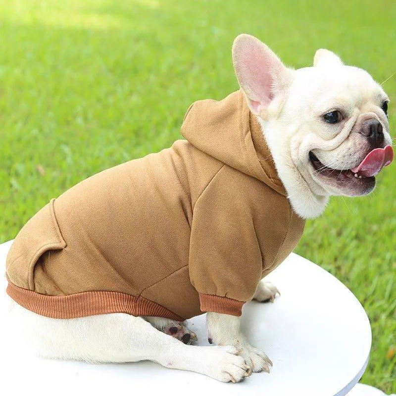 Winter Dog Hoodie Sweatshirts with Pockets Warm Dog Clothes