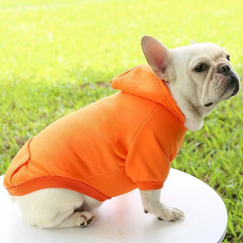 Winter Dog Hoodie Sweatshirts with Pockets Warm Dog Clothes