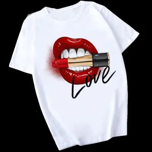 Women's Letter/Number T-Shirts L 525005