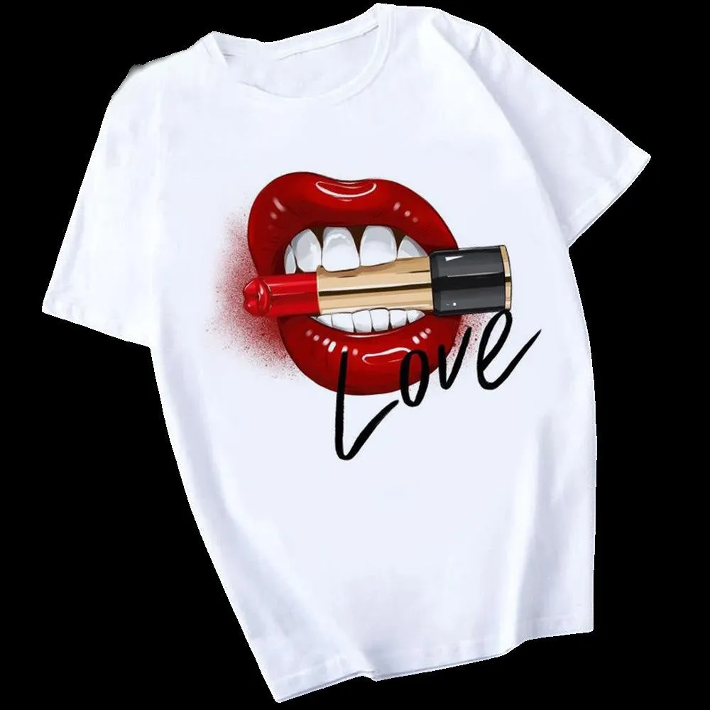 Women's Letter/Number T-Shirts L 525005