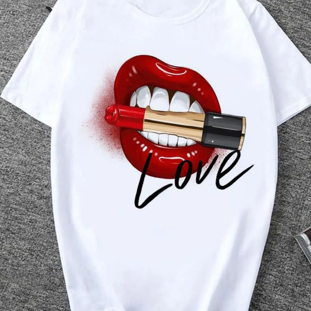 Women's Letter/Number T-Shirts L 525005
