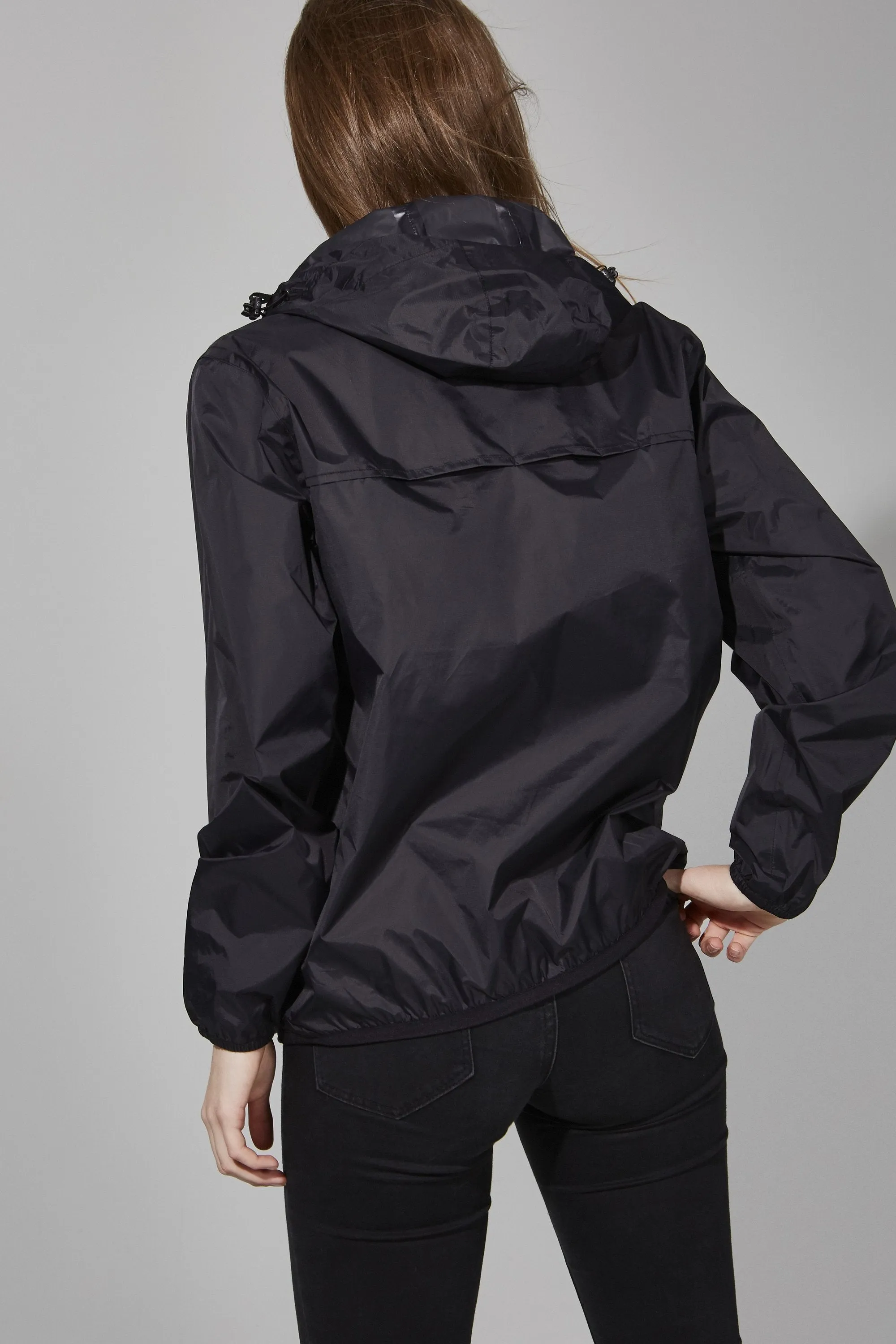 Women's Quarter Zip Black Waterproof Rain Jacket